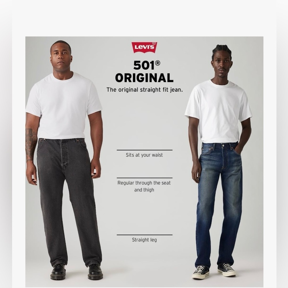 NWT Levi’s Mens 501 Jeans 34Wx34L